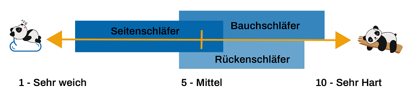 Empfohlener Härtegrad Schlafposition