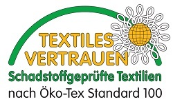 Die Emma Matratze hat das Ökto-Tex Standard 100 Siegel für schadfreie Stoffe. Mehr dazu unter: www.oeko-tex.com Emma Matratze Öko-Tex Standard 100 Siegel