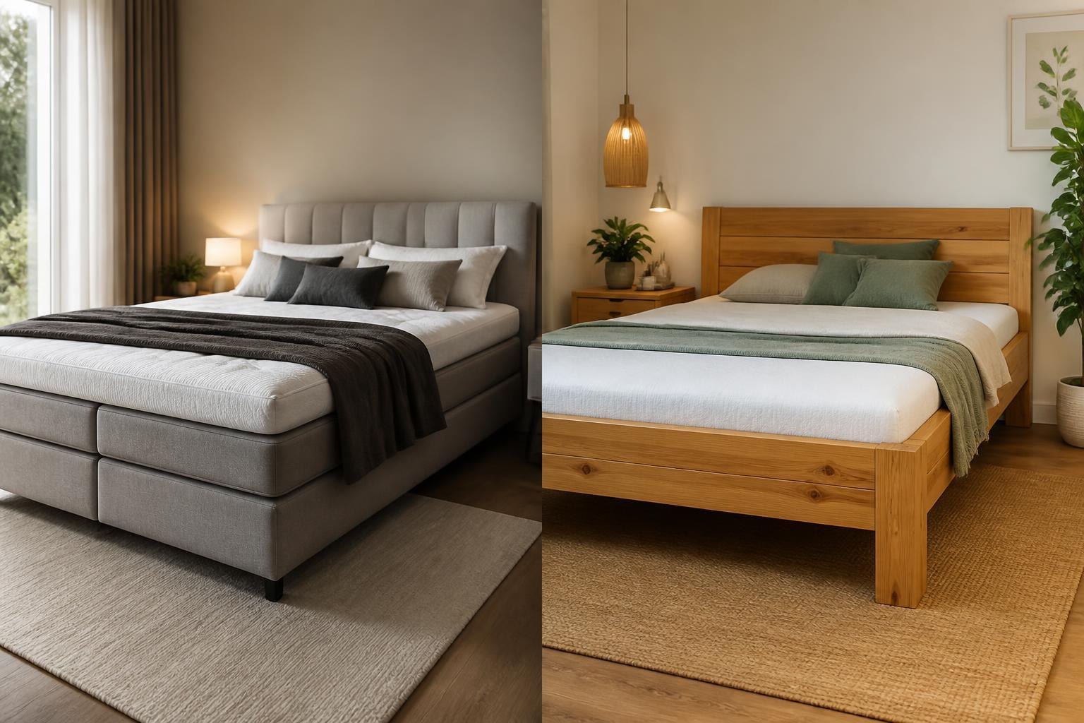 Boxspringbett oder Massivholz: Unterbau, Liegegefühl und Belüftung im Vergleich